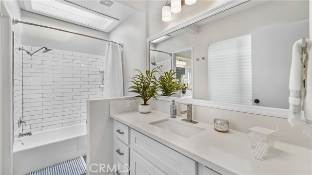 New vanity counters, fixtures and faucet in upstairs bathroom