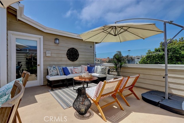 Peaceful and serene roof top deck with new glass enclosures.
