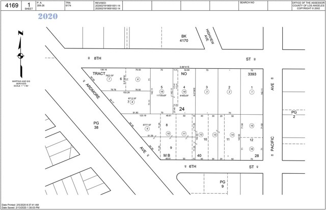 Plat map showing 94 ft of frontage