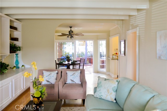 View of patio from living room.