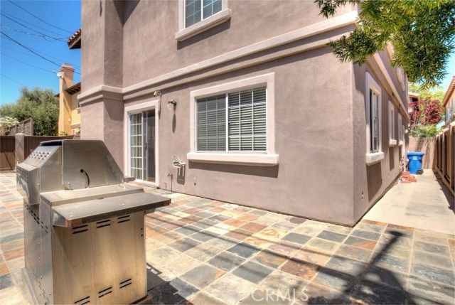 Fully tiled backyard