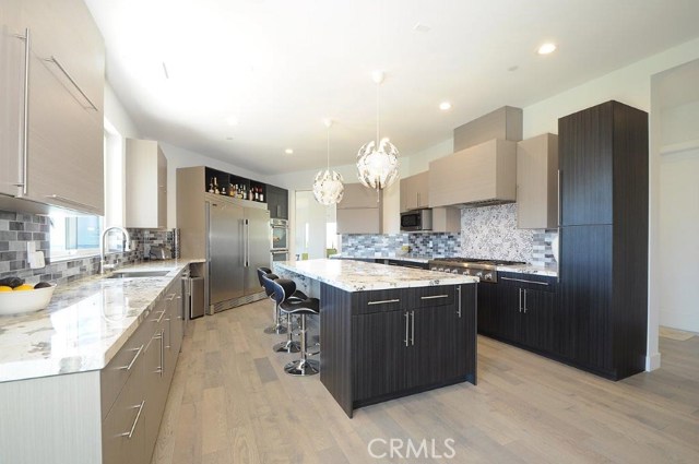 Built-in Stainless Steel Appliances in Kitchen