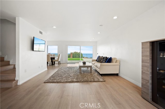 Spacious living room with ocean view