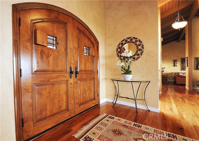 Interior view of entry with custom doors.