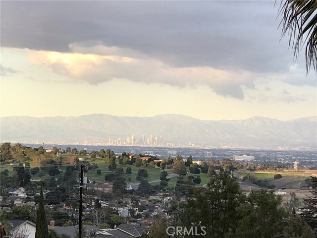 View from backyard of Green Hills, downtown LA and mountains.