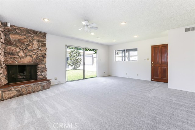 Family room with side door to driveway