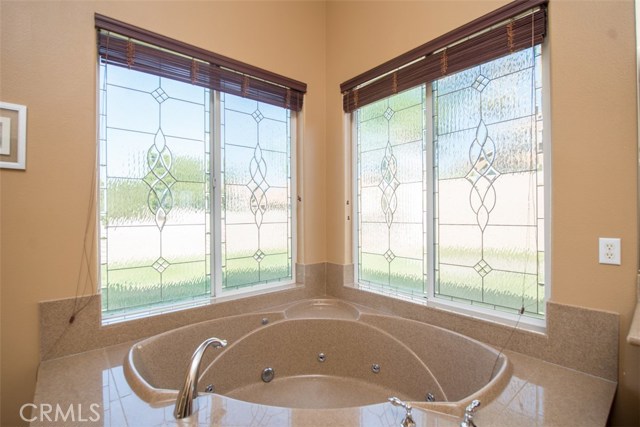 Leaded Glass Windows in Master Bath.