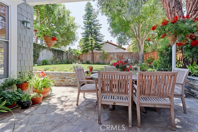 South facing patio area with room for outdoor entertaining and eating.