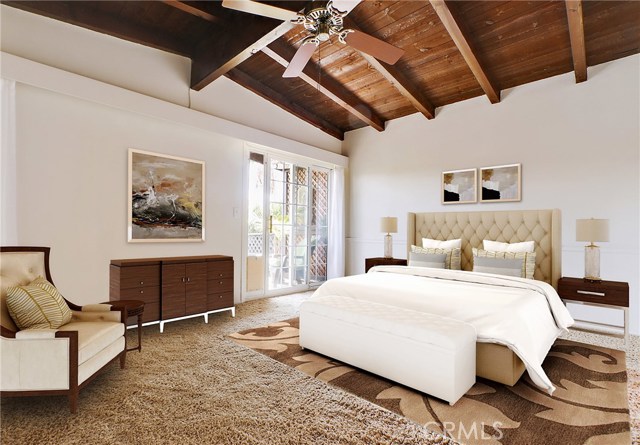 Master bedroom staged to give idea of 
furniture placement options!