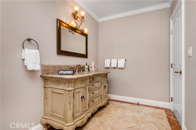 Spacious first floor powder room