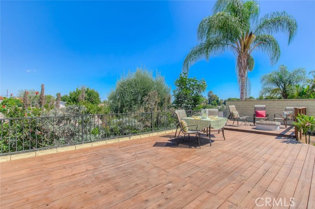 There is another fire pit on the spacious deck...