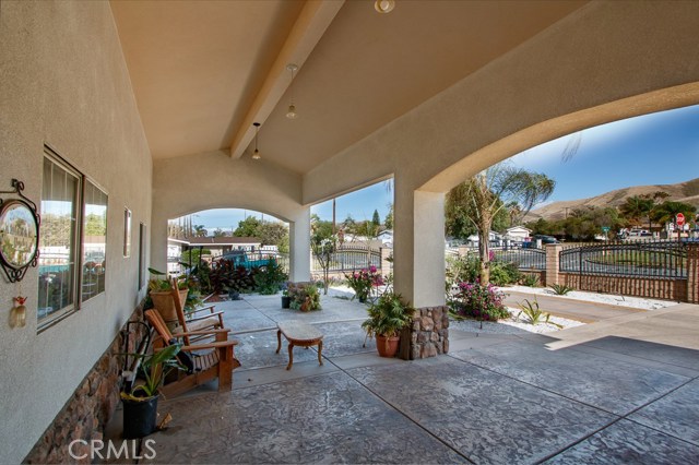 Front porch with stamped concrete