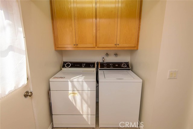 Laundry in kitchen.