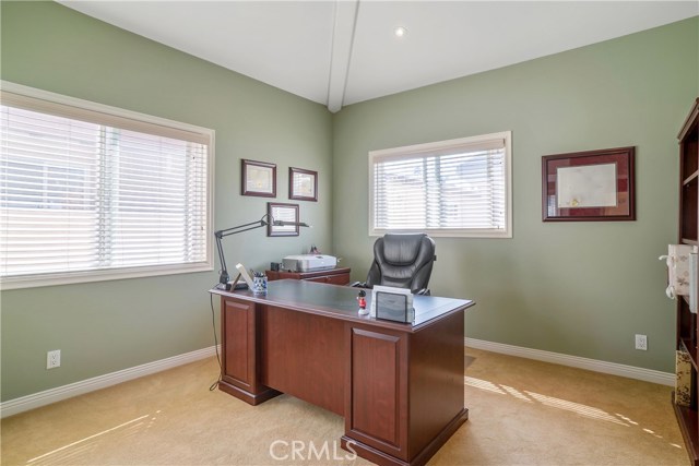 Bedroom #4 currently being used as an office w/Mirrored Closet Doors & Custom Window Coverings