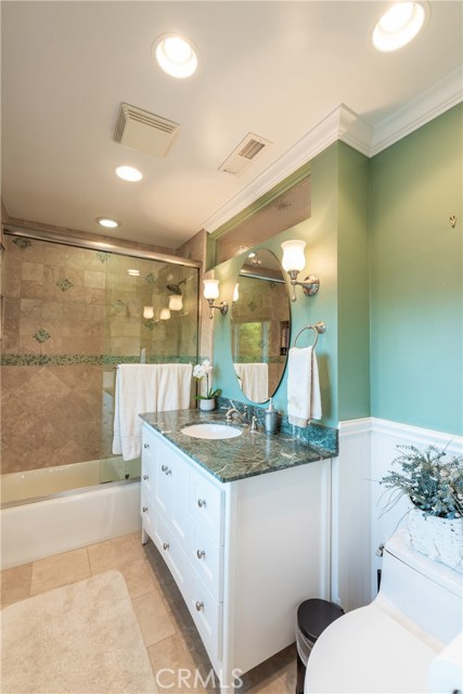 Gorgeous attached bathroom off of this upstairs bedroom