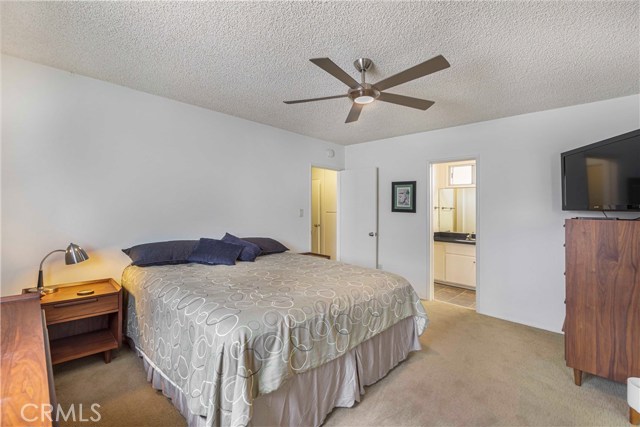 Master bedroom with ceiling fan