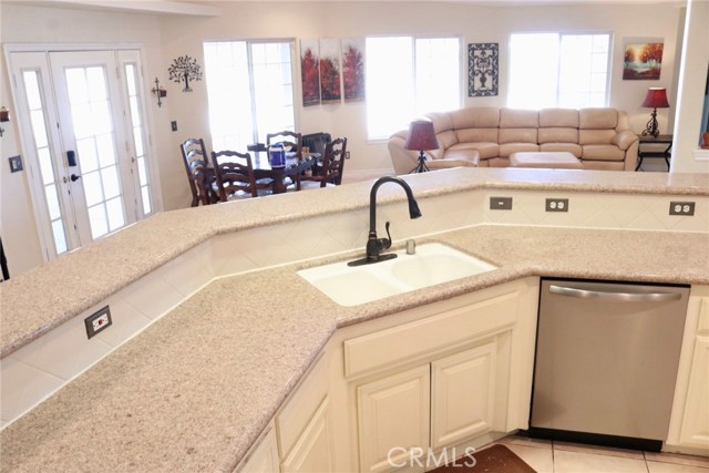 Large open floor plan.  Door on the left side of the photo leads to the backyard patio.