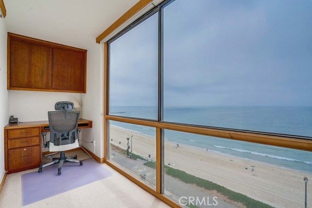 PERFECT HOME OFFICE SPACE WITH BUILT-IN DESK AND SHELVES, WITH A VIEW