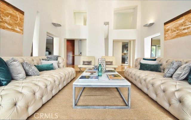 Living Room with High Cathedral Ceiling