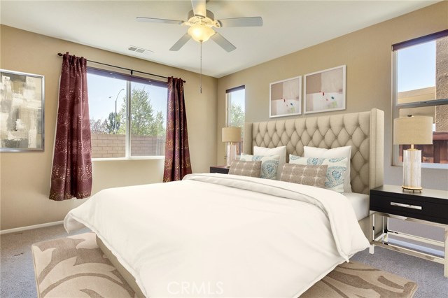 Master Suite ~ Ceiling Fan ~Window Coverings