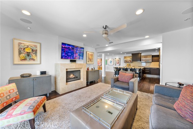 Looking toward the kitchen from the family room.