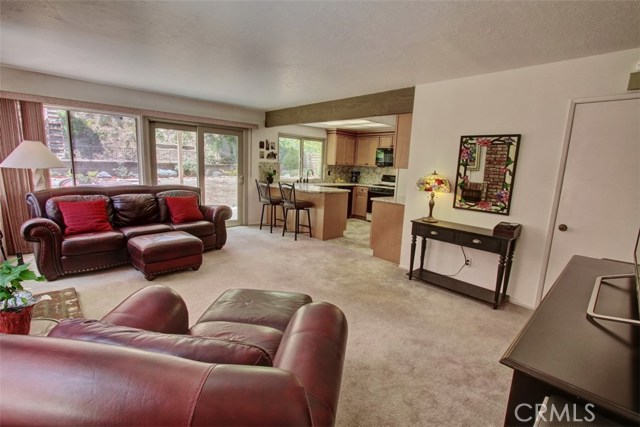Family room connects to the kitchen, making it ideal for entertaining.