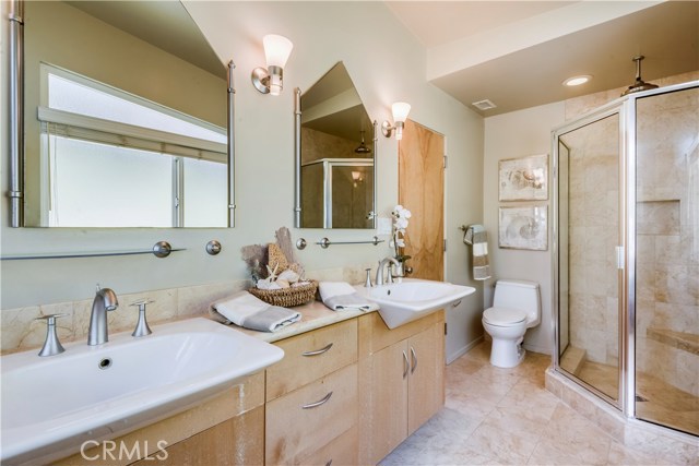 Master baths with spa tub and separate shower