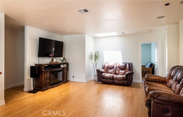 Living Room with skylight