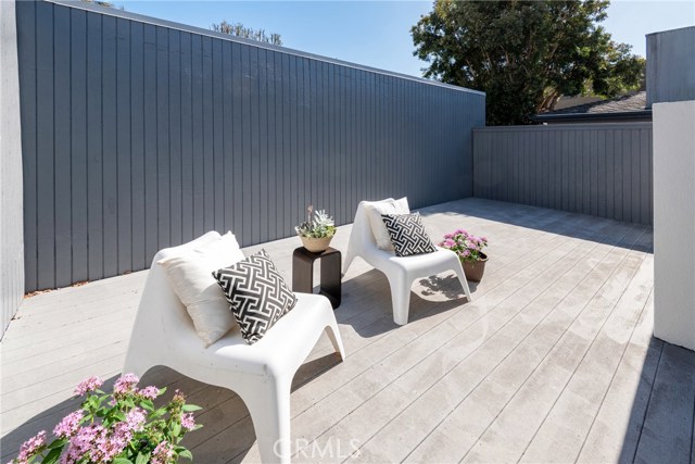 The front patio off of the living room is a nice place to unwind.