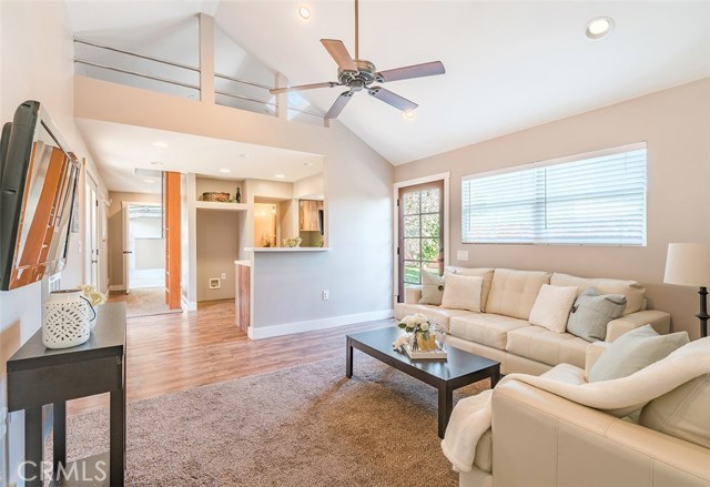 Leading from the bedroom of the cottage to the family room, kitchen and loft.