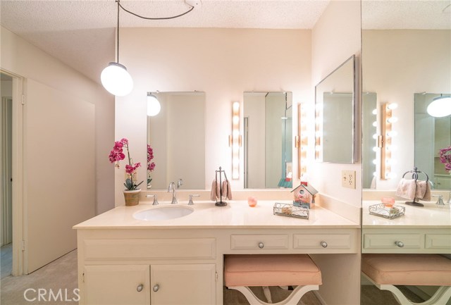 A separate master vanity sits outside your bathroom to allow for maximum space.