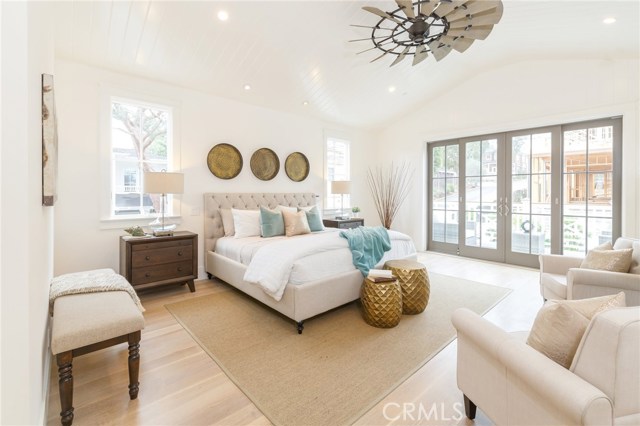 Master bedroom with tongue and groove ceilings