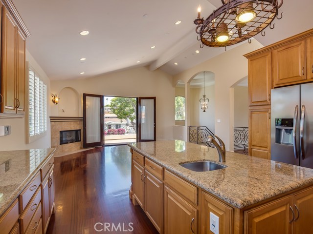 View from the kitchen looking out toward the living room and stairwell.