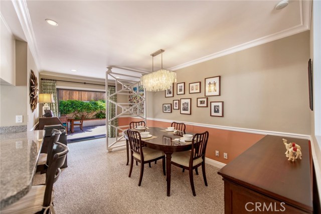 Dining area adjacent to the back yard