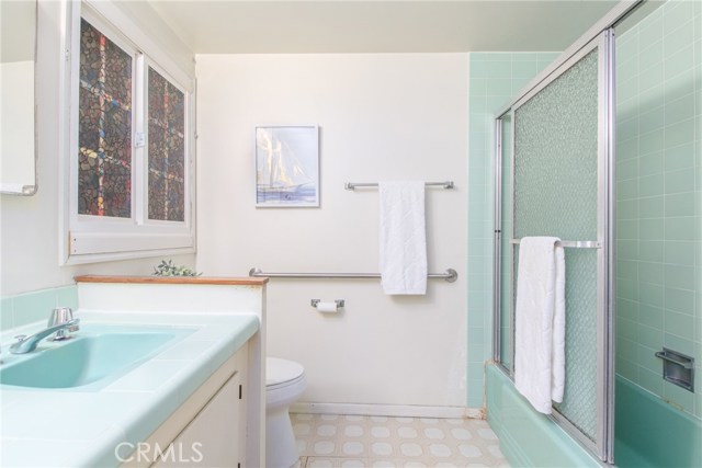 Hall Bathroom with double sinks