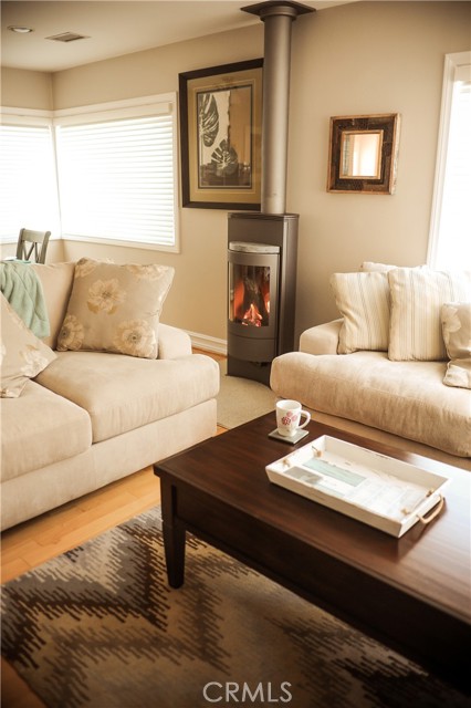 Living Area with Fireplace in Rental Unit.