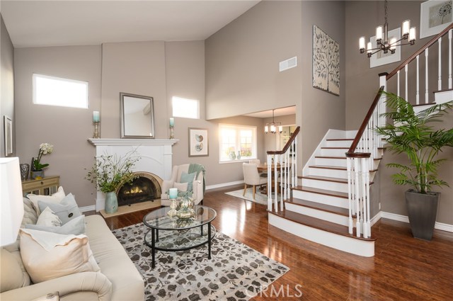 View of living room and staircase