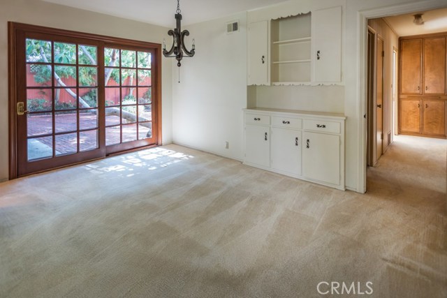 Dining room with doors to patio