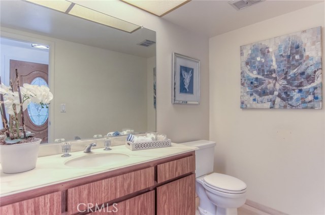 Powder room off entry area