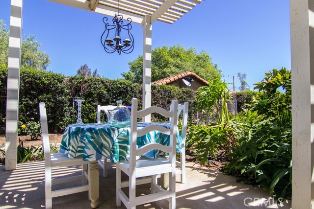 PRIVATE SITTING AREA WITH THE FRESH SMELL OF PLANTS AND FRUIT TREES.