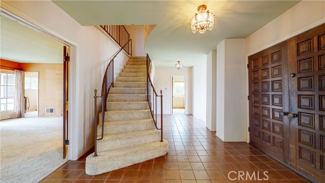 Staircase and front door