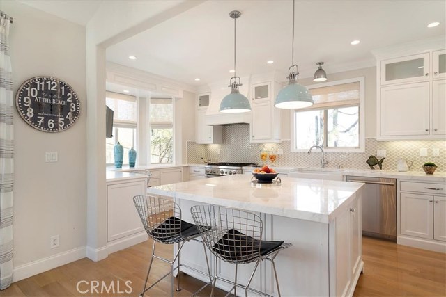 Marble kitchen island