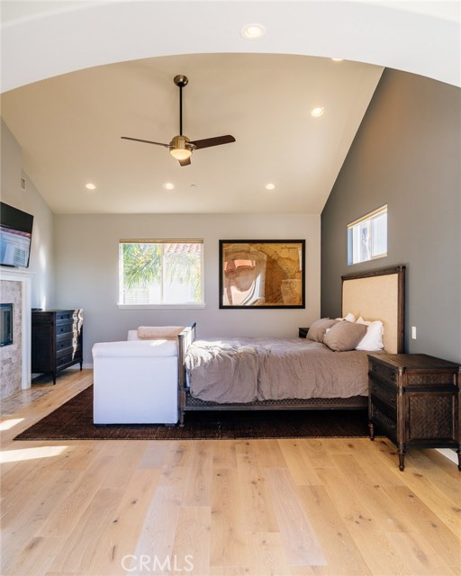 Incredible high ceilings in the master bedroom.
