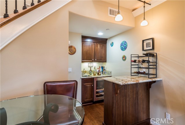 Wine bar with sink and fridge