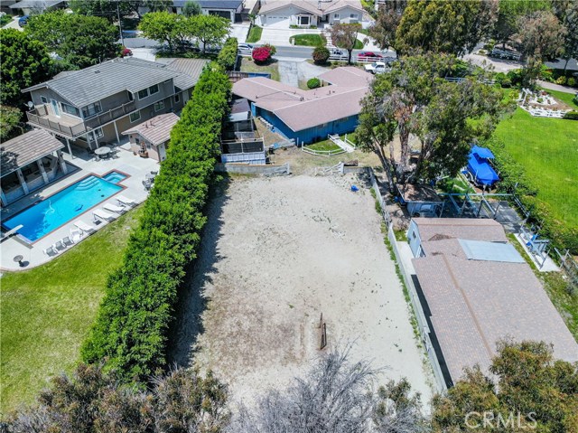 Aerial looking toward Hidden Valley Road and great over view of the back of the property.