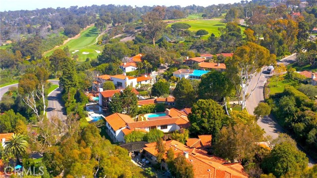 Aerial shows golf course only 4 houses away