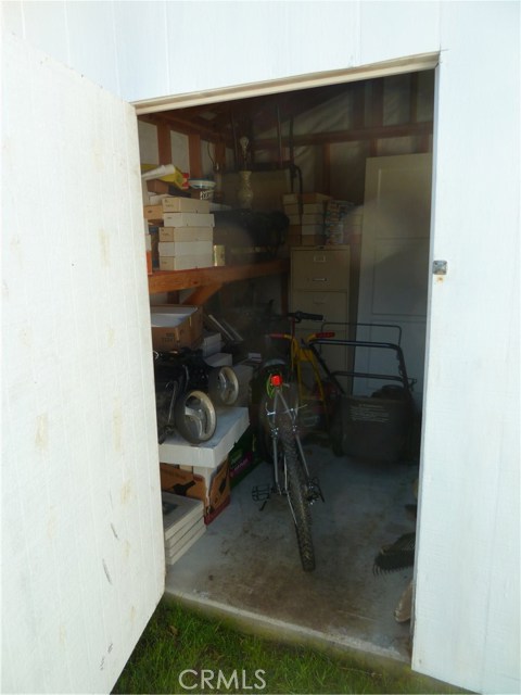 Interior of storage shed Interior of storage shed