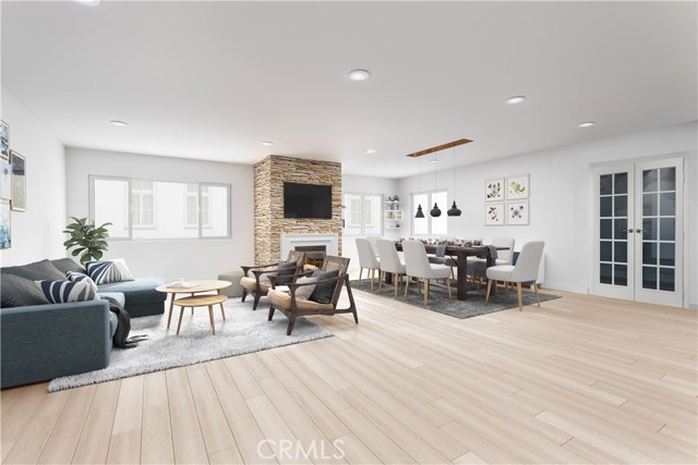 Rendering if wall is removed and space remodeled.