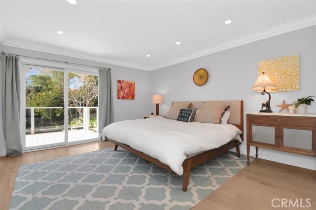 Master bedroom with slider out to private view deck