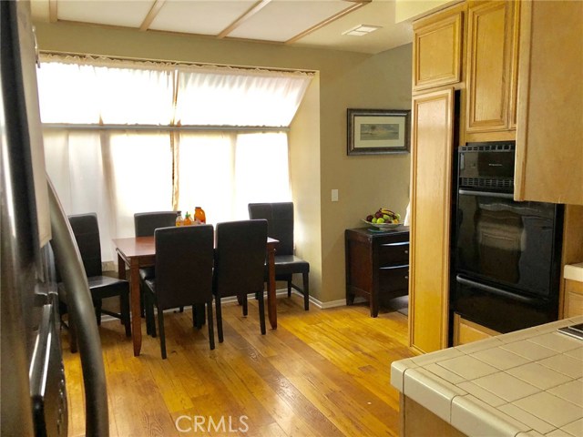 kitchen with window views to the backyard